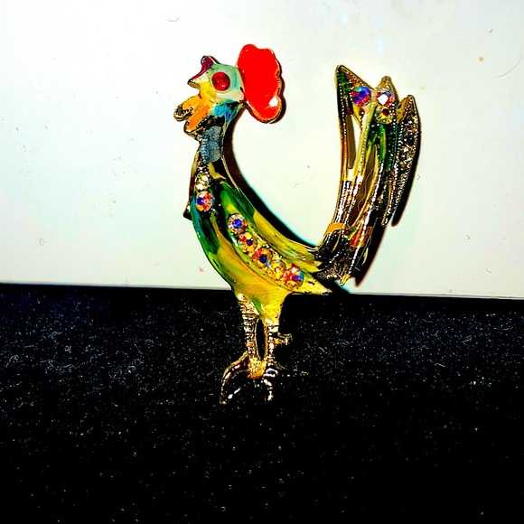 Beautiful Multicolored Rooster Pin - Picture 1 of 1